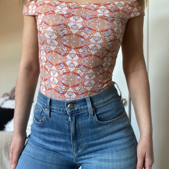 Free People Retro Off Shoulder Bodysuit (M) - Picture 3 of 7